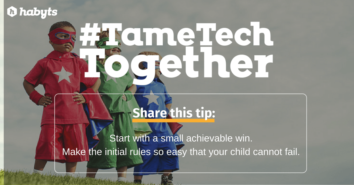 ADHD Awarness Month 2017: #TameTechTogether today by starting with a small achievable win. ????