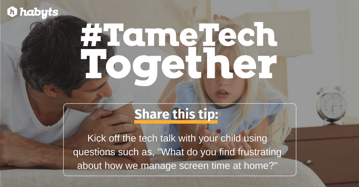 ADHD Awareness Month 2017: Kick off the tech talk with your child using questions and #TameTechTogether! 