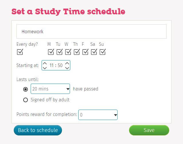 Study Time Schedule Image